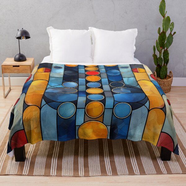 Item preview, Patrones geométricos en tonos vibrantes de azul, amarillo y rojo. designed and sold by Print2Harbor.