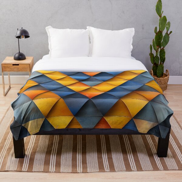 Item preview, Geometric patterns in vibrant hues of blue and yellow designed and sold by Print2Harbor.