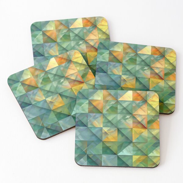 Item preview, Geometric patterns in vibrant hues of green and yellow designed and sold by Print2Harbor.