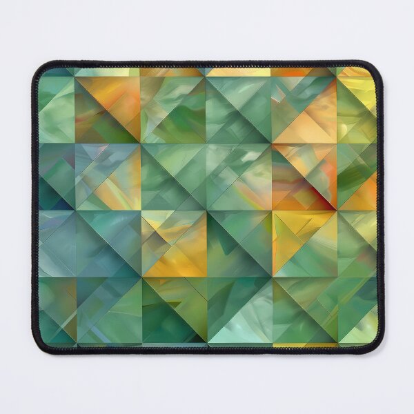 Item preview, Geometric patterns in vibrant hues of green and yellow designed and sold by Print2Harbor.