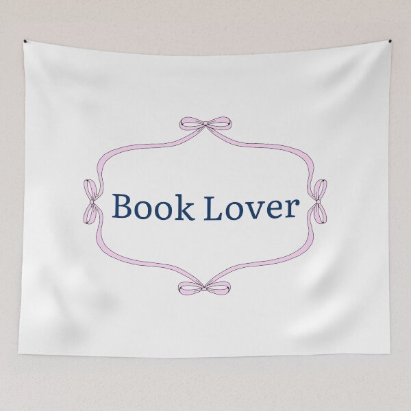 Item preview, Book Lover writting, with pink bows, for the book girlies, booktok, booktube designed and sold by Blondiella.