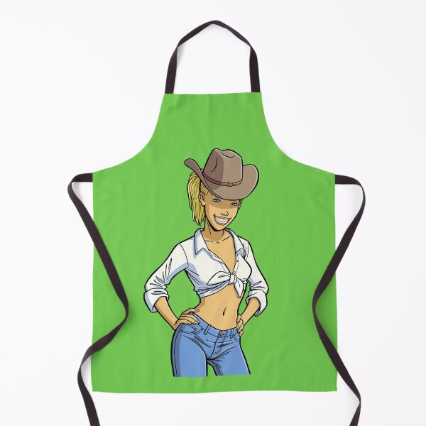 Item preview, CutiePie #11 - Blonde cowgirl with tied shirt designed and sold by CutiePiesArt.