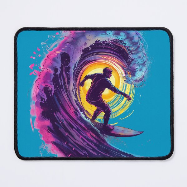 Item preview, Ride the Neon Wave: Dynamic Surfer Illustration designed and sold by vladocar.