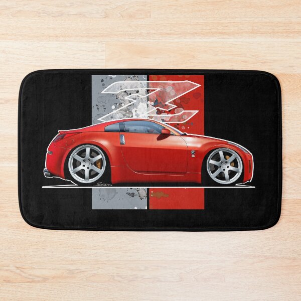 Item preview, Cartooned Artwork of Nissan 350Z in Red. (dark background) designed and sold by Petrolhead T-Shirts and Art.