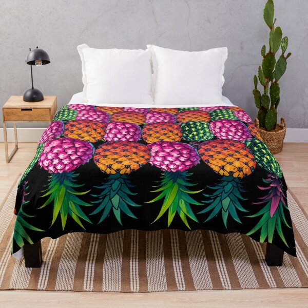 Item preview, Colorful Upside Down Pineapples In A Row | Black designed and sold by JLEmporium.