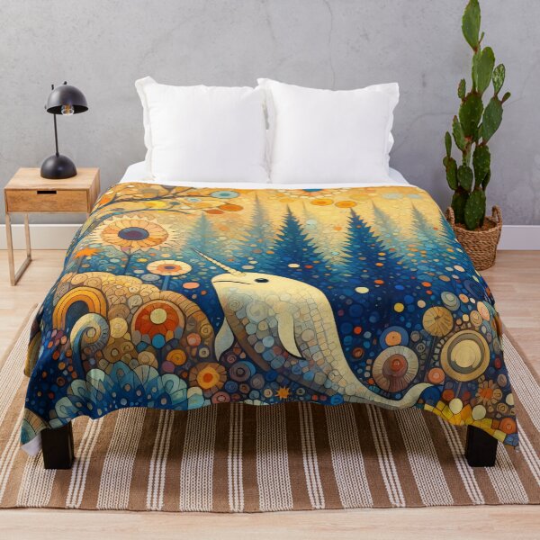 Item preview, Stars and comets cute Narwhal designed and sold by FOLK ART FUSION.