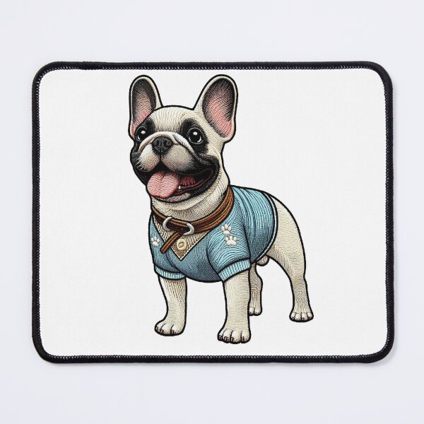 Item preview, Pied French Bulldog Embroidery-Inspired Art designed and sold by 3MillsDesign.