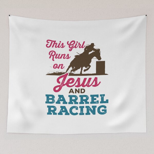Item preview, This Girl Runs on Jesus and Barrel Racing designed and sold by jaygo.