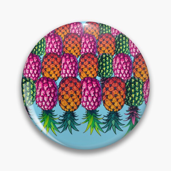 Item preview, Colorful Upside Down Pineapples In A Row | Light Blue designed and sold by JLEmporium.