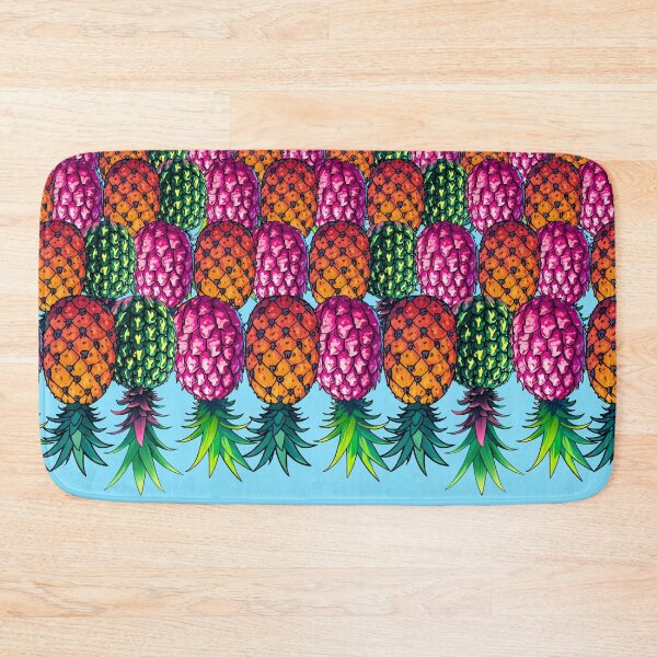 Item preview, Colorful Upside Down Pineapples In A Row | Light Blue designed and sold by JLEmporium.
