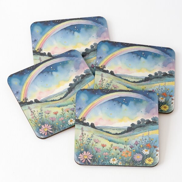 Item preview, Wild flower field and rainbow  designed and sold by DreamingAwake1.
