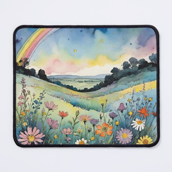 Item preview, Wild flower field and rainbow  designed and sold by DreamingAwake1.