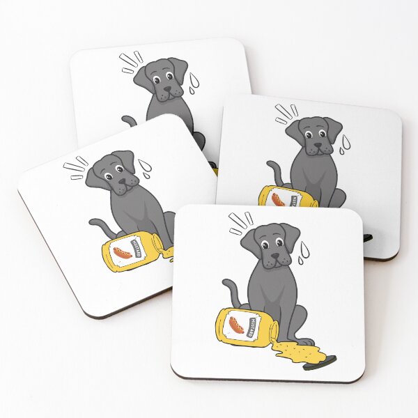 Item preview, Funny big black dog Spilled a jar of mustard  designed and sold by Pet Station.
