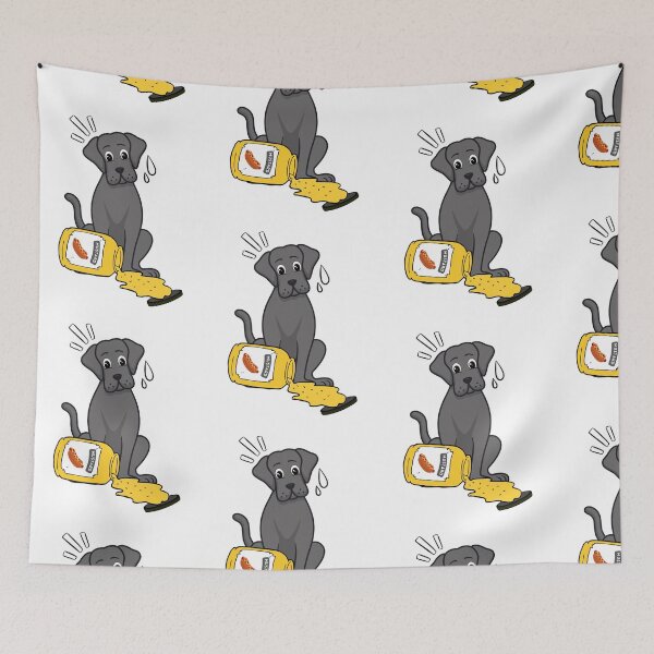 Item preview, Funny big black dog Spilled a jar of mustard  designed and sold by Pet Station.