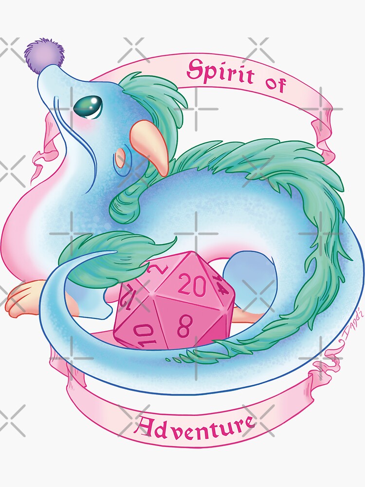 Thumbnail 3 of 3, Sticker, Spirit of Adventure Dragon designed and sold by piratadandi.