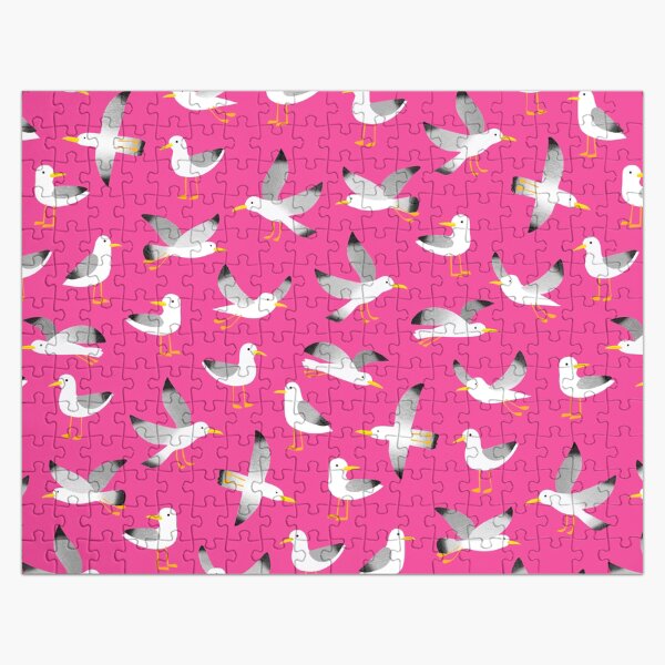 Item preview, Seagulls on Hot pink - Cute coastal bird pattern by Cecca Designs designed and sold by Cecca-Designs.