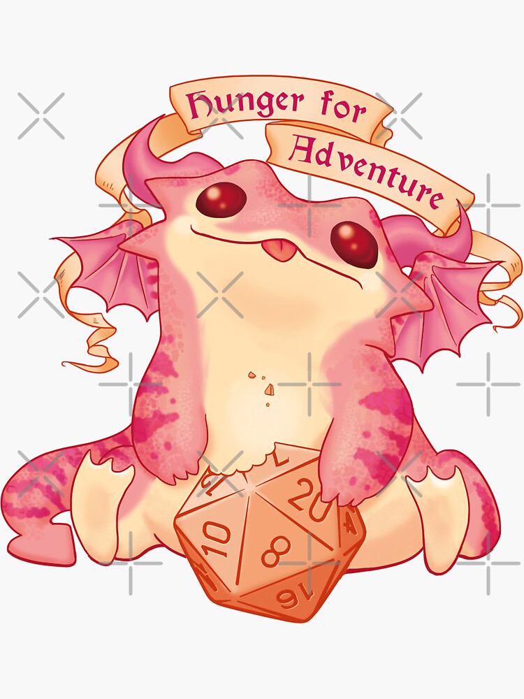 Thumbnail 3 of 3, Sticker, Hunger for Adventure Dragon designed and sold by piratadandi.