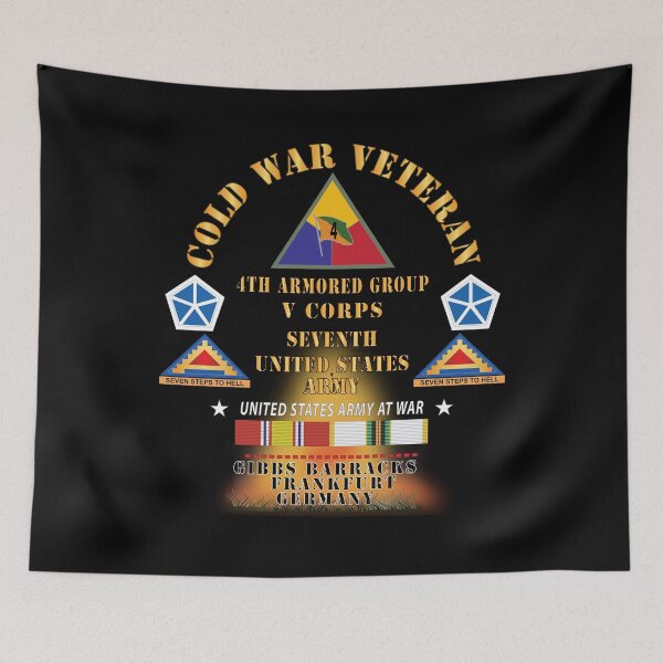 Item preview, Cold War Vet -  4th Armored Group - Frankfurt Germany w Fire - V Corps, 7th US Army SSI w DUI - COLD X 300 designed and sold by Military Insignia Products.