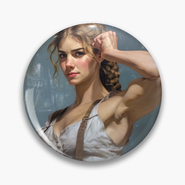 Item preview, Strong Farmer Girl Digital Oil Painting Style designed and sold by MinimusDesigns.