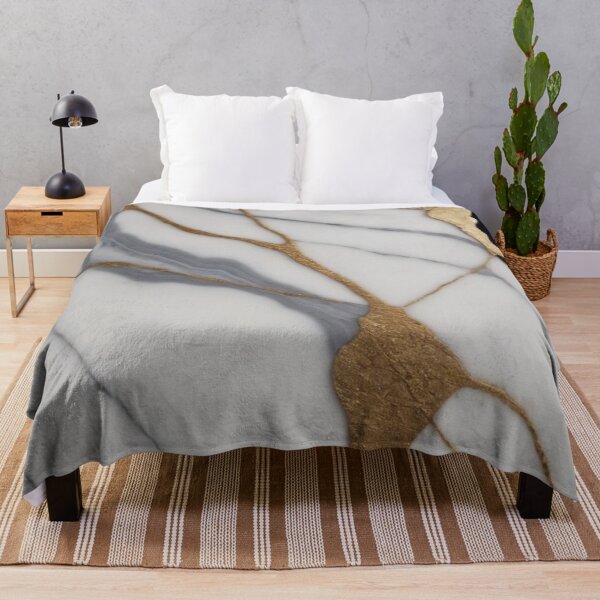 Item preview, Abstract landscapes in white and gold fake marble  designed and sold by DesignArtFull.