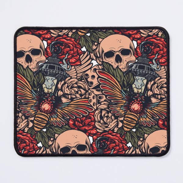 Item preview, Skull and Bee Tattoo Dice Lamp Pattern Art designed and sold by THE OTAKU SHOP.