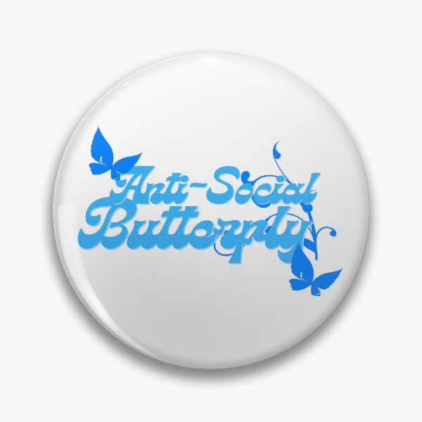 Item preview, Anti-Social Butterfly Light Blue Font designed and sold by tranquil-haven.