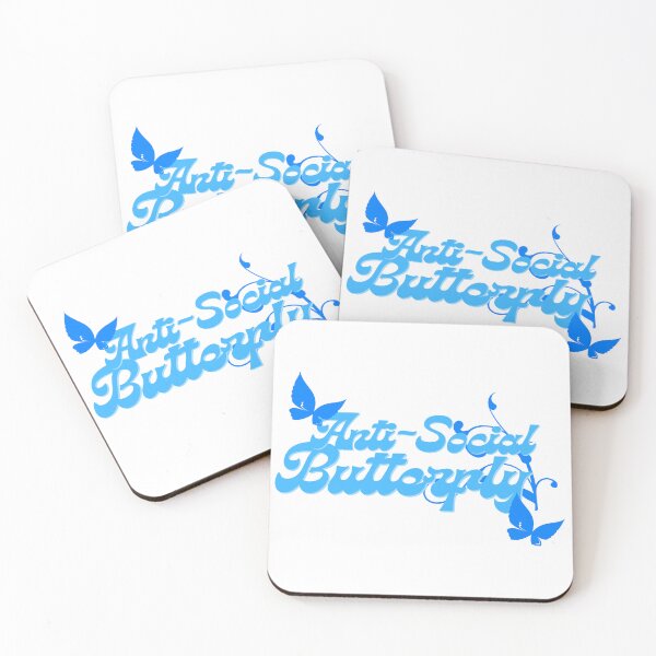 Item preview, Anti-Social Butterfly Light Blue Font designed and sold by tranquil-haven.