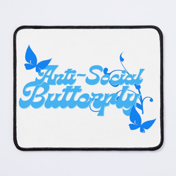 Item preview, Anti-Social Butterfly Light Blue Font designed and sold by tranquil-haven.