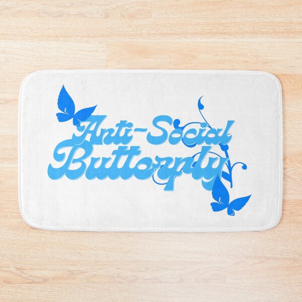 Item preview, Anti-Social Butterfly Light Blue Font designed and sold by tranquil-haven.