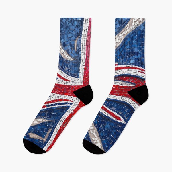 Item preview, Modern Wavy Line Union Jack Flag Design on MosaicTiles designed and sold by FocusedArt.