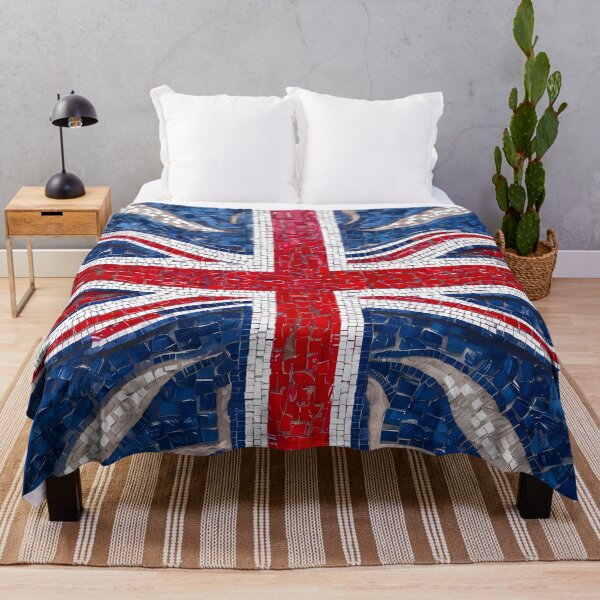 Item preview, Modern Wavy Line Union Jack Flag Design on MosaicTiles designed and sold by FocusedArt.