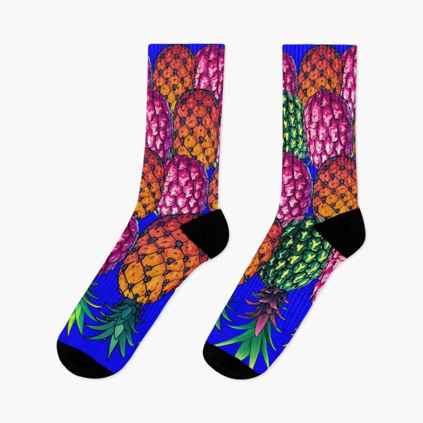 Item preview, Colorful Upside Down Pineapples In A Row | Electric Blue designed and sold by JLEmporium.