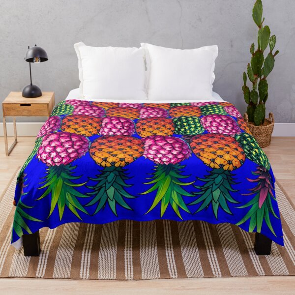 Item preview, Colorful Upside Down Pineapples In A Row | Electric Blue designed and sold by JLEmporium.