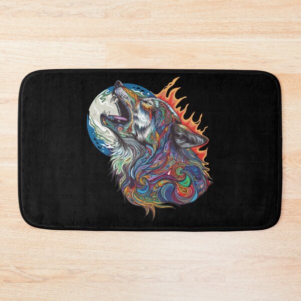 Item preview, Psychedelic Howling Wolf designed and sold by SmallOwlDesign.