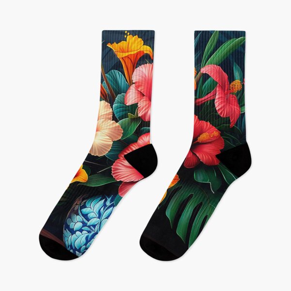 Item preview, Tropical Arrangement: Vibrant Vase Flower Illustration designed and sold by Mauro  Brito.