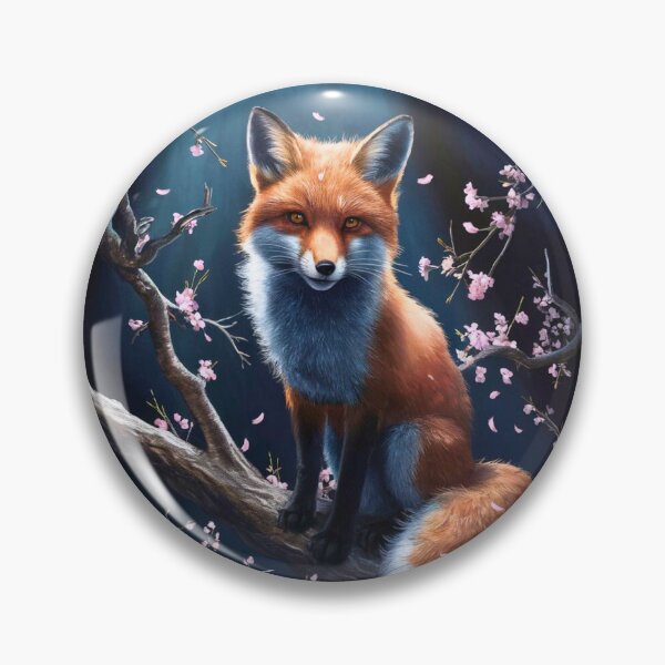 Artikelvorschau, Fuchs-Portrait. Fuchs mit Kirschblüte, Blumenfuchs, Vintage-Fuchs, Fuchs-Malerei, Caravaggio-Stil entworfen und verkauft von FoxVibes.