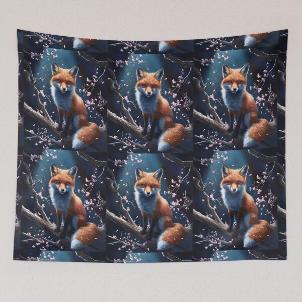 Artikelvorschau, Fuchs-Portrait. Fuchs mit Kirschblüte, Blumenfuchs, Vintage-Fuchs, Fuchs-Malerei, Caravaggio-Stil entworfen und verkauft von FoxVibes.
