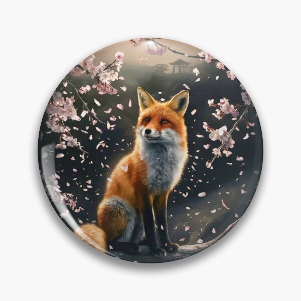 Artikelvorschau, Fuchs-Portrait. Fuchs mit Kirschblüte, Blumenfuchs, Vintage-Fuchs, Fuchs-Malerei, Caravaggio-Stil entworfen und verkauft von FoxVibes.