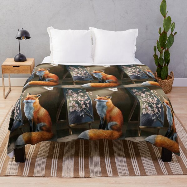 Artikelvorschau, Fuchs-Portrait. Fuchs mit Kirschblüte, Blumenfuchs, Vintage-Fuchs, Fuchs-Malerei, Caravaggio-Stil entworfen und verkauft von FoxVibes.