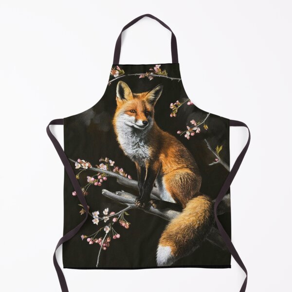 Artikelvorschau, Fuchs-Portrait. Fuchs mit Kirschblüte, Blumenfuchs, Vintage-Fuchs, Fuchs-Malerei, Caravaggio-Stil entworfen und verkauft von FoxVibes.