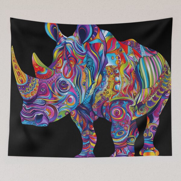 Item preview, Psychedelic Rhino designed and sold by SmallOwlDesign.