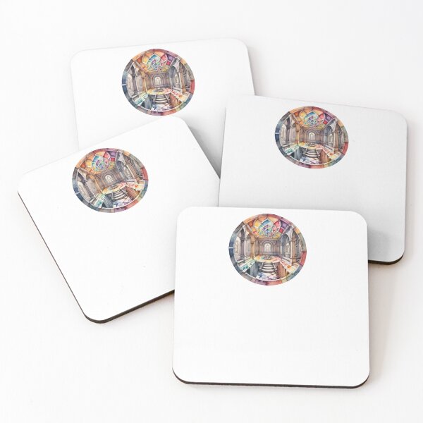 Item preview, Stain glass Stone  Architecture in Watercolor paint designed and sold by EmeraldCauldren.