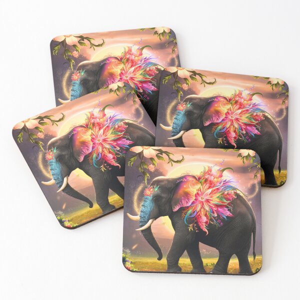Artikelvorschau, Elefantensilhouette. Blumenelefant, Fantasieelefant, bunter Elefant entworfen und verkauft von ElephantVibes.