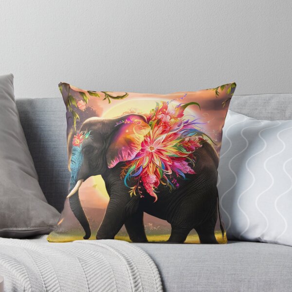 Item preview, Elephant Silhouette. Floral elephant, Fantasy Elephant, colorful elephant designed and sold by ElephantVibes.