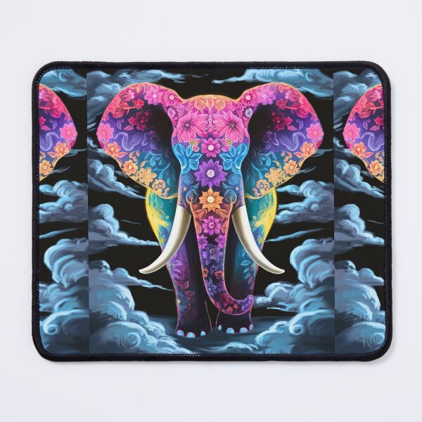 Item preview, Elephant Silhouette. Floral elephant, Fantasy Elephant, colorful elephant designed and sold by ElephantVibes.