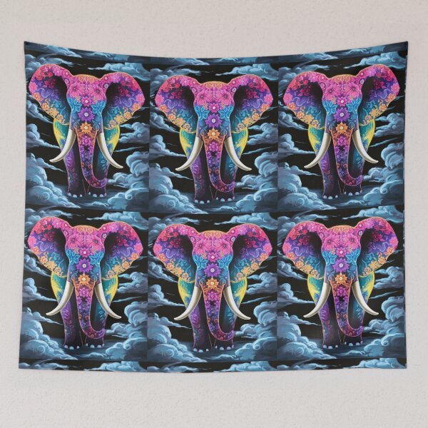 Item preview, Elephant Silhouette. Floral elephant, Fantasy Elephant, colorful elephant designed and sold by ElephantVibes.