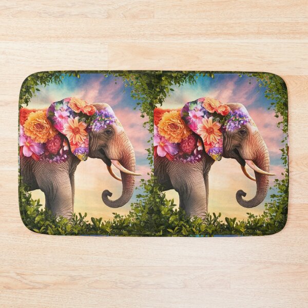 Item preview, Elephant Silhouette. Floral elephant, Fantasy Elephant, colorful elephant designed and sold by ElephantVibes.