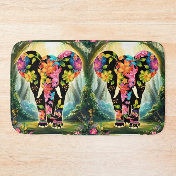 Item preview, Elephant Silhouette. Floral elephant, Fantasy Elephant, colorful elephant designed and sold by ElephantVibes.