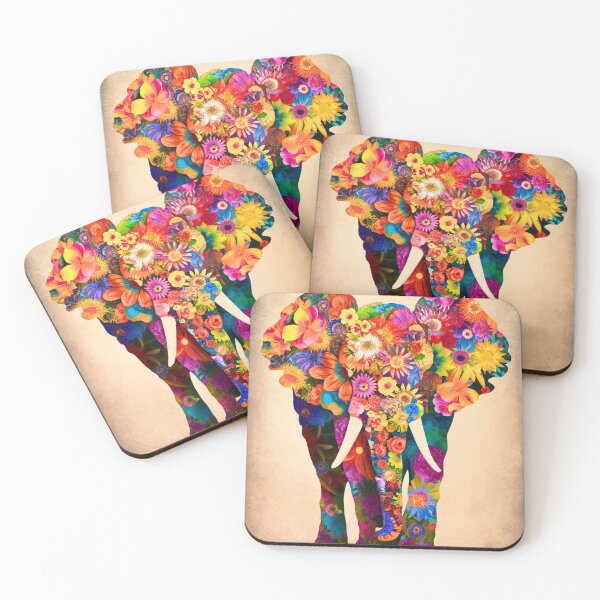 Item preview, Elephant Silhouette. Floral elephant, Fantasy Elephant, colorful elephant designed and sold by ElephantVibes.