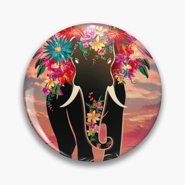 Item preview, Elephant Silhouette. Floral elephant, Fantasy Elephant, colorful elephant designed and sold by ElephantVibes.
